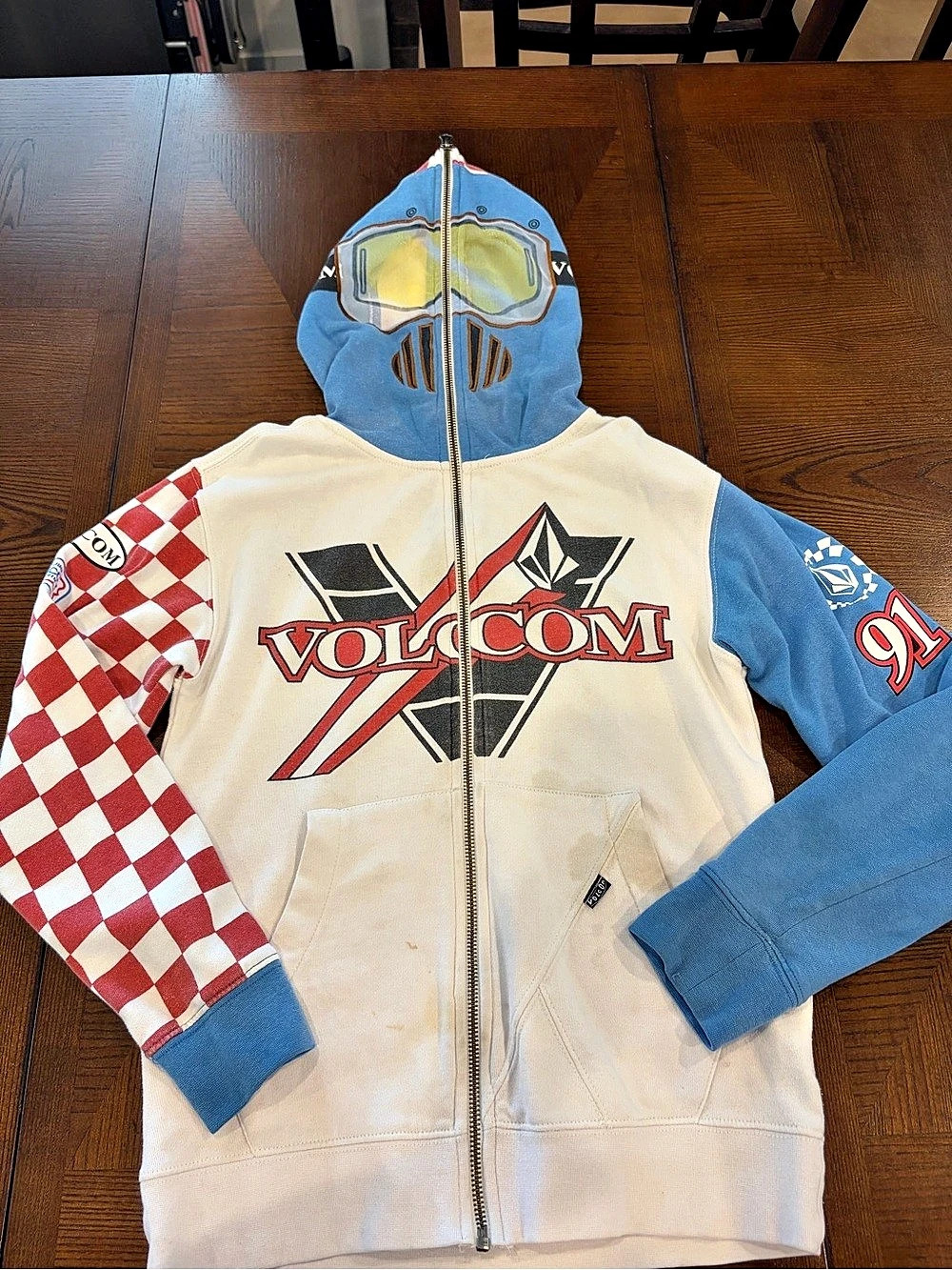 Volcom x Ryan Sheckler Full-Face Mask Zip-Up Hoodie Medium